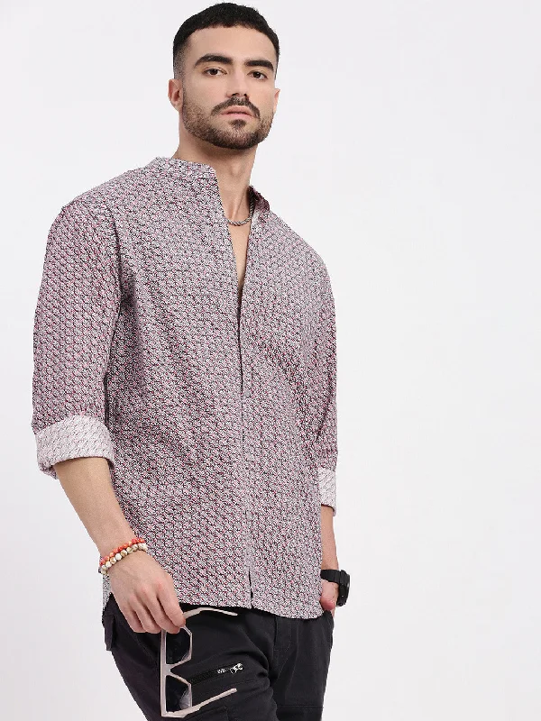 Men's Button - Down Oxford Casual Shirts in Crisp White for a Classic and Versatile StyleMen Multi Printed Slim Fit Shirt Men's Button - Down Oxford Casual Shirts in Crisp White for a Classic and Versatile StyleMen Multi Printed Slim Fit Shirt