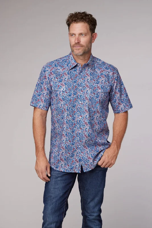 Men's Tailored Fit Checkered Casual Shirts in Multicolor for a Smart - Casual EnsembleRoper Mens 2024 River Paisley Blue 100% Cotton S/S Shirt Men's Tailored Fit Checkered Casual Shirts in Multicolor for a Smart - Casual EnsembleRoper Mens 2024 River Paisley Blue 100% Cotton S/S Shirt