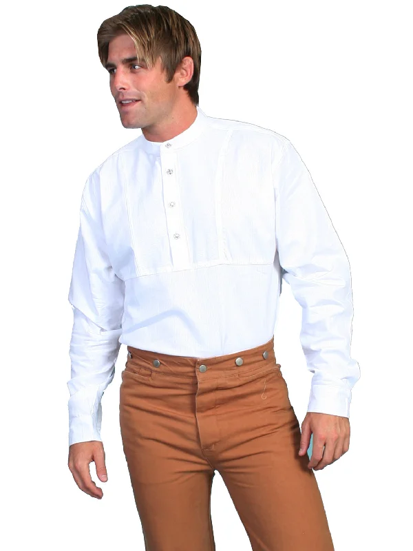 Men's Moisture - Wicking Performance Fabric Casual Shirts for Outdoor ActivitiesScully RangeWear Mens White 100% Cotton Ribbed L/S Pullover Western Shirt Men's Moisture - Wicking Performance Fabric Casual Shirts for Outdoor ActivitiesScully RangeWear Mens White 100% Cotton Ribbed L/S Pullover Western Shirt