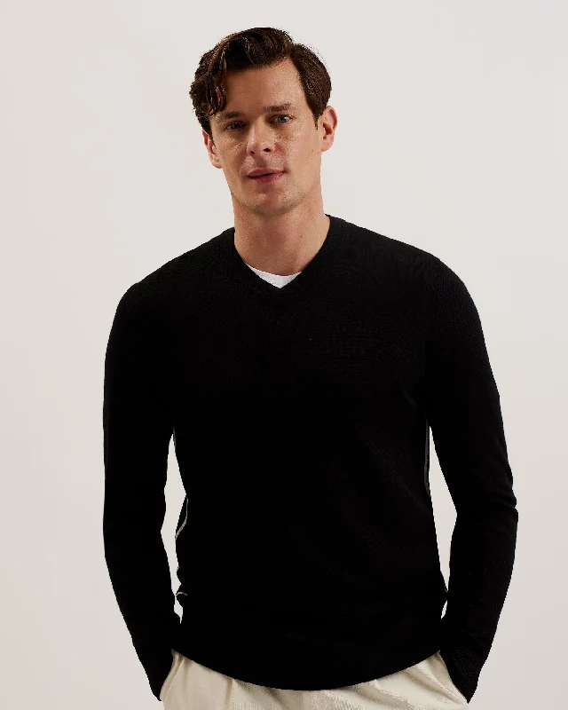 Men's Thermal - Lined Casual Shirts in Black for Added Warmth in Cold WeatherAnjo Long Sleeve Merino Branded V Neck Black Men's Thermal - Lined Casual Shirts in Black for Added Warmth in Cold WeatherAnjo Long Sleeve Merino Branded V Neck Black