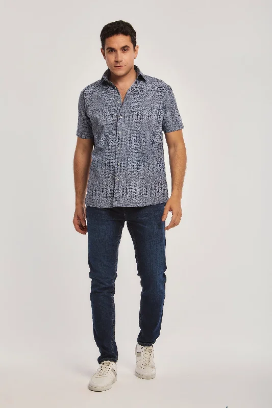Men's Retro - Style Hawaiian Print Casual Shirts in Bold Patterns for a Tropical VacationMen Shirt Cotton Short Sleeve Regular Fit Navy Men's Retro - Style Hawaiian Print Casual Shirts in Bold Patterns for a Tropical VacationMen Shirt Cotton Short Sleeve Regular Fit Navy