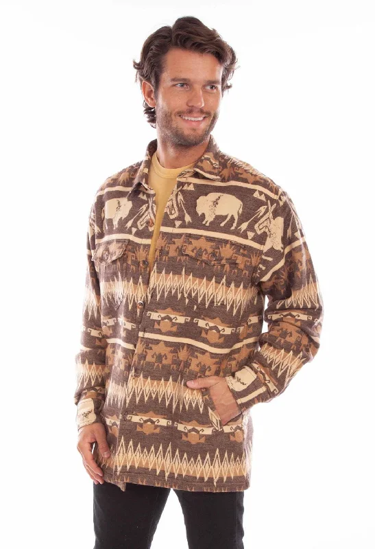 Men's Organic Cotton Casual Shirts with a Soft Handfeel for Everyday ComfortScully Mens Buffalo Jacket Brown 100% Cotton L/S Shirt Men's Organic Cotton Casual Shirts with a Soft Handfeel for Everyday ComfortScully Mens Buffalo Jacket Brown 100% Cotton L/S Shirt
