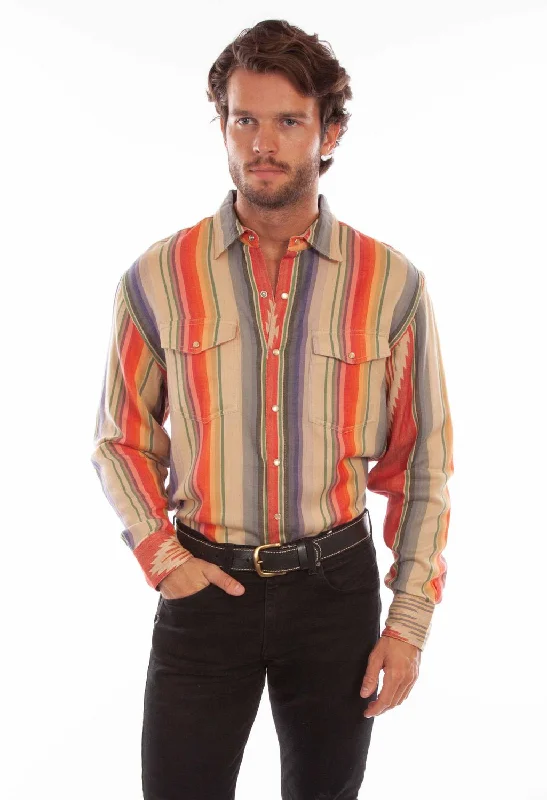 Men's Thermal - Lined Casual Shirts in Black for Added Warmth in Cold WeatherScully Mens Serape Signature Serape 100% Cotton L/S Shirt Men's Thermal - Lined Casual Shirts in Black for Added Warmth in Cold WeatherScully Mens Serape Signature Serape 100% Cotton L/S Shirt