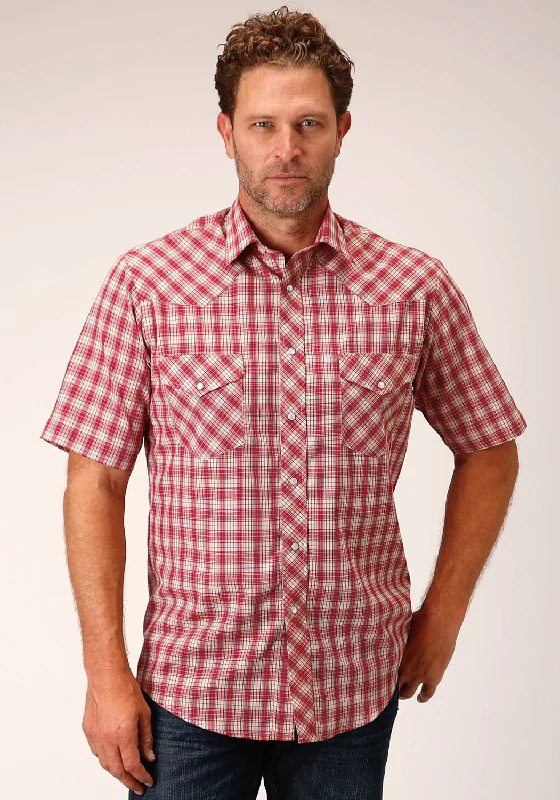 Men's Stretch - Fabric Casual Shirts in Navy Blue for a Comfortable and Flexible FitRoper Mens 1508 Small Scale Red Cotton Blend S/S Shirt Men's Stretch - Fabric Casual Shirts in Navy Blue for a Comfortable and Flexible FitRoper Mens 1508 Small Scale Red Cotton Blend S/S Shirt