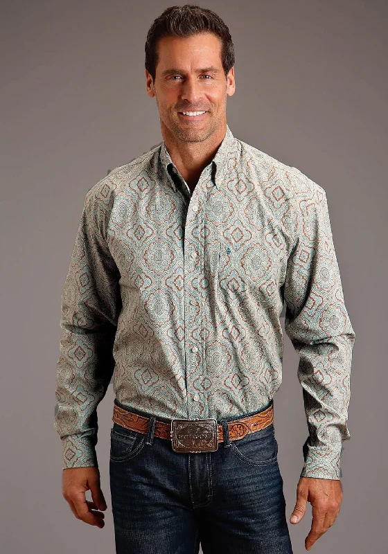 Men's Two - Tone Contrast Panel Casual Shirts in White and Navy for a Stylish and Eye - Catching DesignStetson Mens Aqua Paisley Green 100% Cotton L/S Shirt Men's Two - Tone Contrast Panel Casual Shirts in White and Navy for a Stylish and Eye - Catching DesignStetson Mens Aqua Paisley Green 100% Cotton L/S Shirt