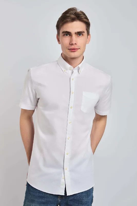 Men's Embroidered Detail Casual Shirts in Beige for a Touch of EleganceMen Shirt Regular Fit Oxford Cotton Short Sleeves Men's Embroidered Detail Casual Shirts in Beige for a Touch of EleganceMen Shirt Regular Fit Oxford Cotton Short Sleeves