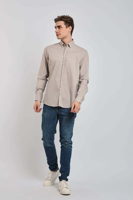 Men's Short - Sleeve Linen Casual Shirts in Light Khaki for a Breathable Summer OptionMen Shirt Regular Fit Poplin Cotton Grey Men's Short - Sleeve Linen Casual Shirts in Light Khaki for a Breathable Summer OptionMen Shirt Regular Fit Poplin Cotton Grey