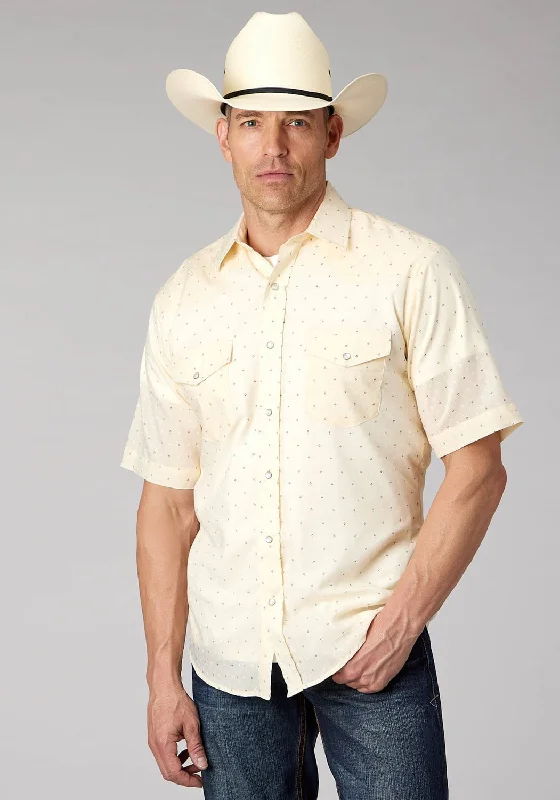 Men's Shearling - Lined Collar Casual Shirts in Brown for a Rustic and Warm AppealRoper Mens 2067 Diamond Wallpaper White Cotton Blend S/S Shirt Men's Shearling - Lined Collar Casual Shirts in Brown for a Rustic and Warm AppealRoper Mens 2067 Diamond Wallpaper White Cotton Blend S/S Shirt