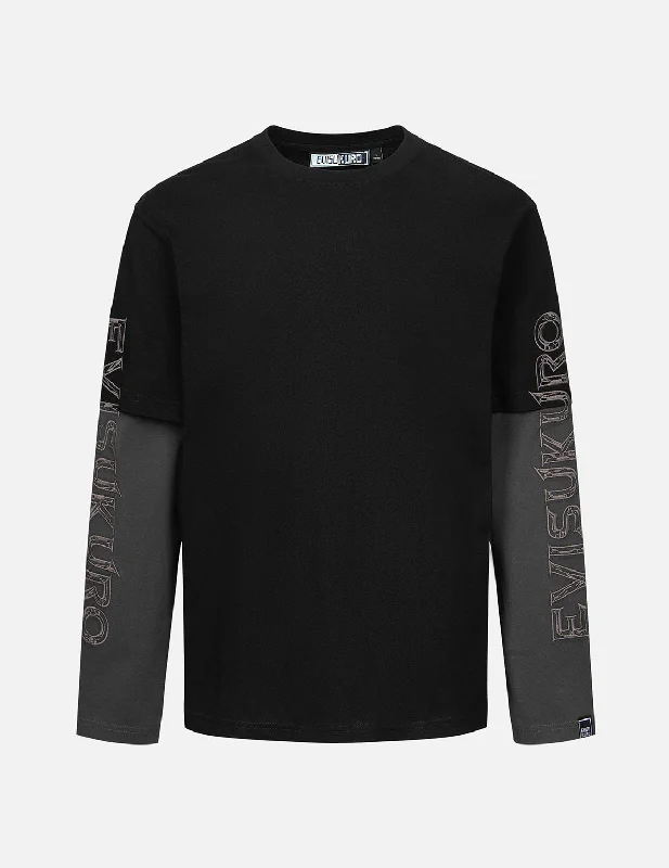 Men's Organic Cotton Casual Shirts with a Soft Handfeel for Everyday Comfort2-in-1 3D Logo Embroidery Loose Fit Long Sleeve T-shirt Men's Organic Cotton Casual Shirts with a Soft Handfeel for Everyday Comfort2-in-1 3D Logo Embroidery Loose Fit Long Sleeve T-shirt