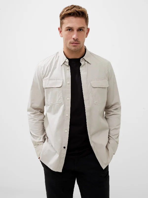 Men's Long - Line Oversized Casual Shirts in Dark Gray for a Relaxed and Modern Look2 Pocket Cotton Overshirt Men's Long - Line Oversized Casual Shirts in Dark Gray for a Relaxed and Modern Look2 Pocket Cotton Overshirt
