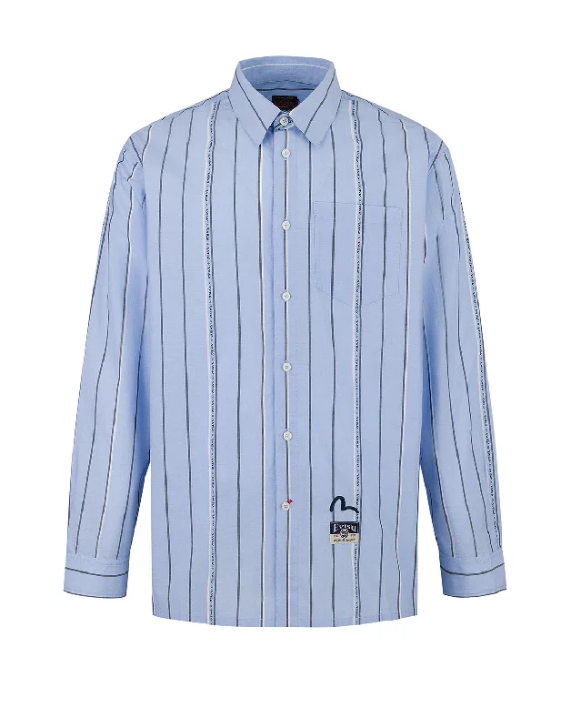 Men's Retro - Style Hawaiian Print Casual Shirts in Bold Patterns for a Tropical VacationStriped Yarn Dyed Logo and Seagull Embroidery Fashion Fit Shirt Men's Retro - Style Hawaiian Print Casual Shirts in Bold Patterns for a Tropical VacationStriped Yarn Dyed Logo and Seagull Embroidery Fashion Fit Shirt