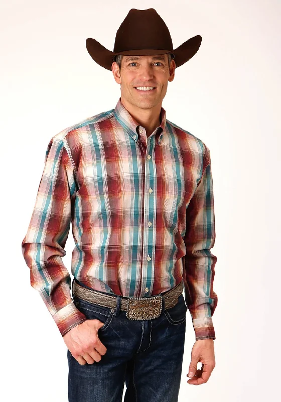 Men's Two - Tone Contrast Panel Casual Shirts in White and Navy for a Stylish and Eye - Catching DesignRoper Mens Brown 100% Cotton Canyon Plaid BD L/S 1 Pkt Shirt Men's Two - Tone Contrast Panel Casual Shirts in White and Navy for a Stylish and Eye - Catching DesignRoper Mens Brown 100% Cotton Canyon Plaid BD L/S 1 Pkt Shirt
