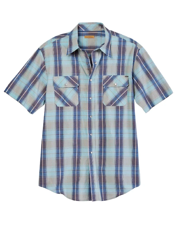 Men's Organic Cotton Casual Shirts with a Soft Handfeel for Everyday ComfortTin Haul Mens Vintage Dobby Plaid Blue 100% Cotton S/S Shirt Men's Organic Cotton Casual Shirts with a Soft Handfeel for Everyday ComfortTin Haul Mens Vintage Dobby Plaid Blue 100% Cotton S/S Shirt