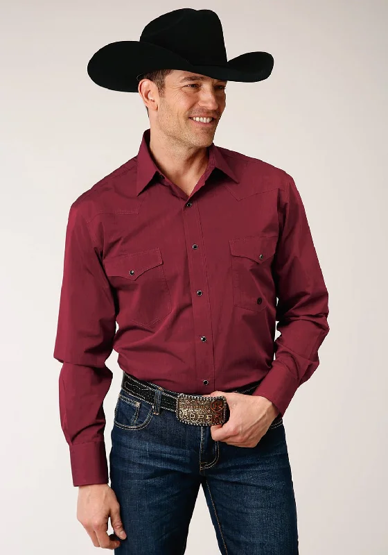 Men's Shearling - Lined Collar Casual Shirts in Brown for a Rustic and Warm AppealRoper Mens Solid Red 100% Cotton Black Fill L/S Shirt Men's Shearling - Lined Collar Casual Shirts in Brown for a Rustic and Warm AppealRoper Mens Solid Red 100% Cotton Black Fill L/S Shirt