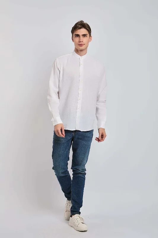 Men's Short - Sleeve Linen Casual Shirts in Light Khaki for a Breathable Summer OptionMen Shirt Casual Regular Fit White Men's Short - Sleeve Linen Casual Shirts in Light Khaki for a Breathable Summer OptionMen Shirt Casual Regular Fit White