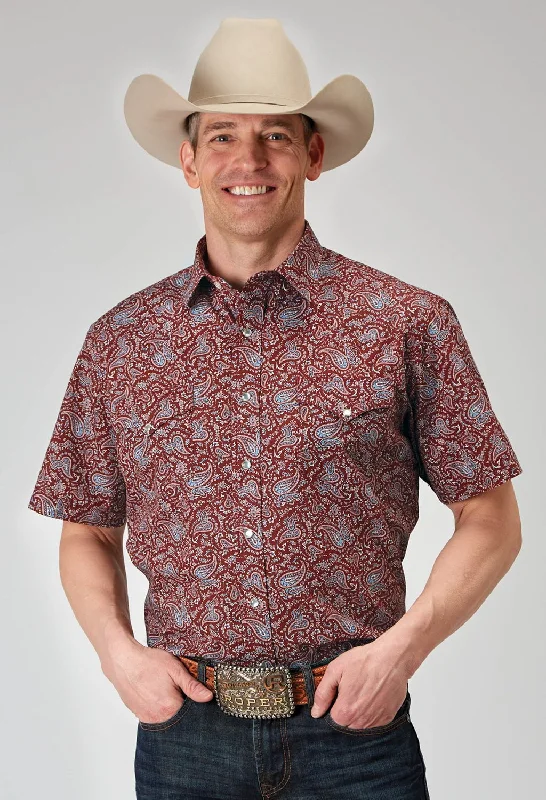Men's Stretch - Fabric Casual Shirts in Navy Blue for a Comfortable and Flexible FitRoper Mens 1896 Vintage Paisley Red 100% Cotton S/S Shirt Men's Stretch - Fabric Casual Shirts in Navy Blue for a Comfortable and Flexible FitRoper Mens 1896 Vintage Paisley Red 100% Cotton S/S Shirt