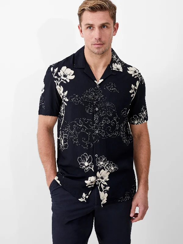 Men's Short - Sleeve Linen Casual Shirts in Light Khaki for a Breathable Summer OptionDotty Viscose Shirt Men's Short - Sleeve Linen Casual Shirts in Light Khaki for a Breathable Summer OptionDotty Viscose Shirt