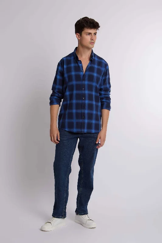 Plus Size Men's Striped Chambray Casual Shirts with a Spread Collar for a Preppy AppearanceMen Polo Regular Fit Cotton Long Sleeves Navy Plus Size Men's Striped Chambray Casual Shirts with a Spread Collar for a Preppy AppearanceMen Polo Regular Fit Cotton Long Sleeves Navy