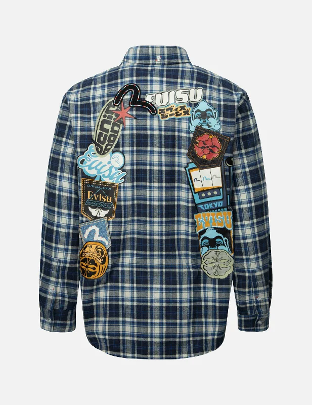 Men's Tailored Fit Checkered Casual Shirts in Multicolor for a Smart - Casual EnsembleMulti-logo Daicock Print Relax Fit Check Shirt Men's Tailored Fit Checkered Casual Shirts in Multicolor for a Smart - Casual EnsembleMulti-logo Daicock Print Relax Fit Check Shirt