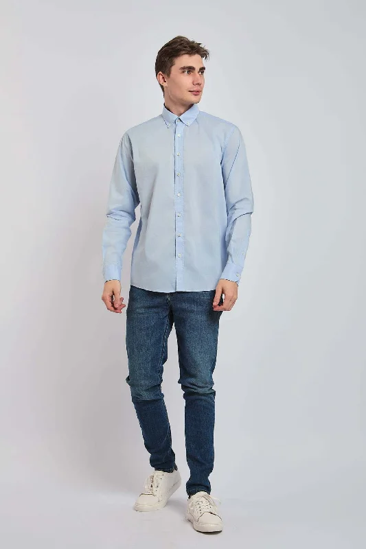 Men's Wrinkle - Resistant Polyester Blend Casual Shirts for Easy Travel and MaintenanceMen Shirt Regular Fit Poplin Cotton Blue Men's Wrinkle - Resistant Polyester Blend Casual Shirts for Easy Travel and MaintenanceMen Shirt Regular Fit Poplin Cotton Blue