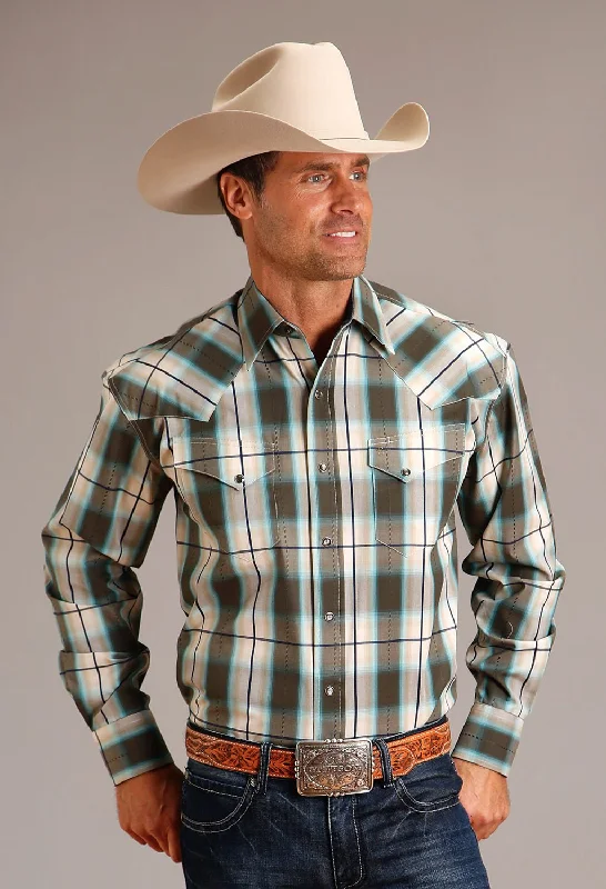 Men's Wrinkle - Resistant Polyester Blend Casual Shirts for Easy Travel and MaintenanceStetson Mens Olive Ombre Green 100% Cotton L/S Shirt Men's Wrinkle - Resistant Polyester Blend Casual Shirts for Easy Travel and MaintenanceStetson Mens Olive Ombre Green 100% Cotton L/S Shirt