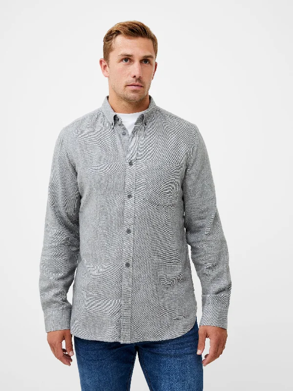 Men's Shearling - Lined Collar Casual Shirts in Brown for a Rustic and Warm AppealFlannel Long Sleeve Oxford Shirt Men's Shearling - Lined Collar Casual Shirts in Brown for a Rustic and Warm AppealFlannel Long Sleeve Oxford Shirt