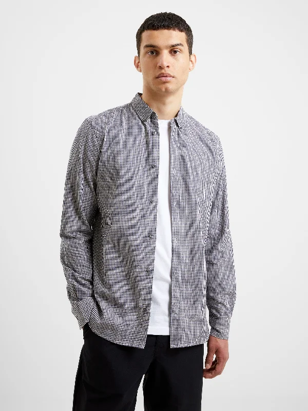 Plus Size Men's Plaid Flannel Casual Shirts in Earth Tones for a Cozy Fall OutfitGingham Long Sleeve Shirt
