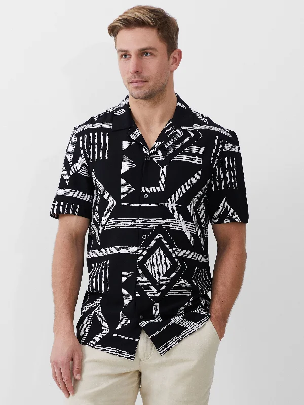 Men's Thermal - Lined Casual Shirts in Black for Added Warmth in Cold WeatherTribe Viscose Shirt Men's Thermal - Lined Casual Shirts in Black for Added Warmth in Cold WeatherTribe Viscose Shirt