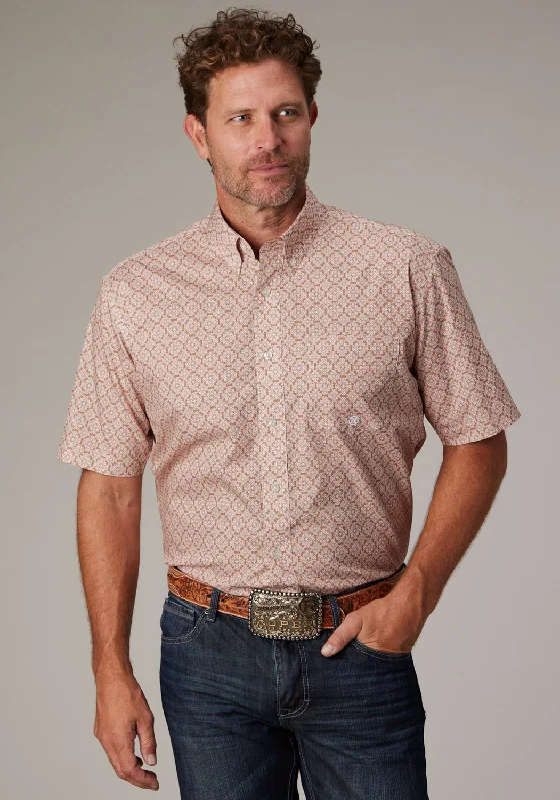 Men's Sustainable Recycled Material Casual Shirts for Eco - Conscious ConsumersRoper Mens 2020 Medallion Clay 100% Cotton 1 Pkt S/S Shirt Men's Sustainable Recycled Material Casual Shirts for Eco - Conscious ConsumersRoper Mens 2020 Medallion Clay 100% Cotton 1 Pkt S/S Shirt