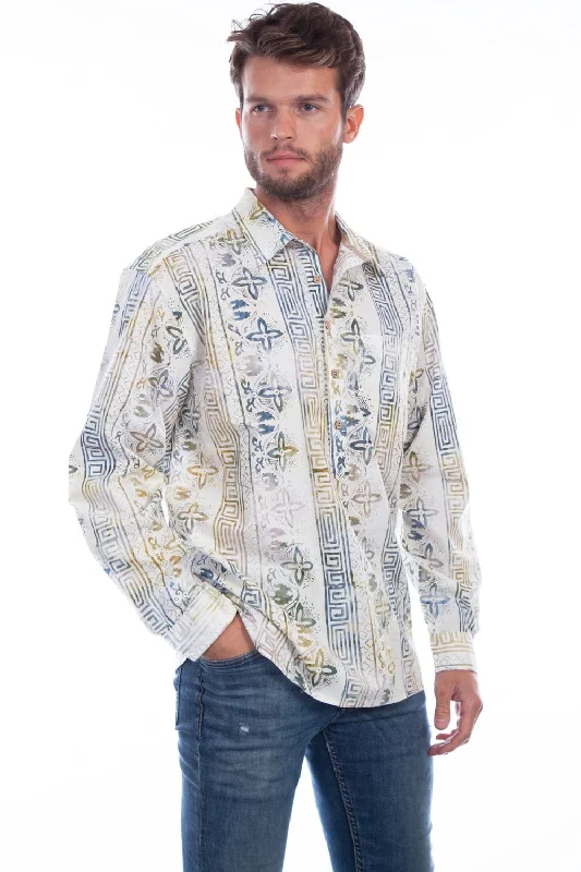 Men's Moisture - Wicking Performance Fabric Casual Shirts for Outdoor ActivitiesScully Mens Tiki 100% Cotton Batik Popover L/S Shirt Men's Moisture - Wicking Performance Fabric Casual Shirts for Outdoor ActivitiesScully Mens Tiki 100% Cotton Batik Popover L/S Shirt