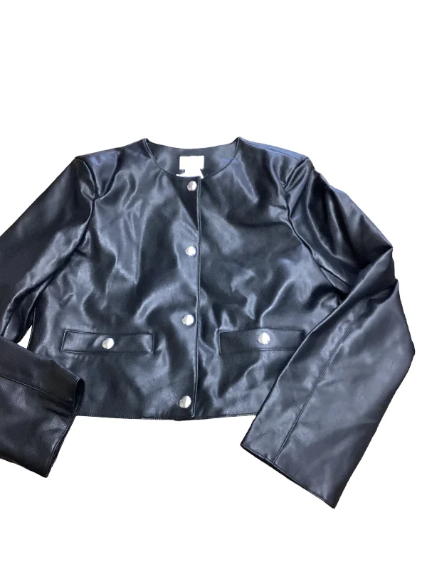 Jacket Leather By H&m In Black, Size: S