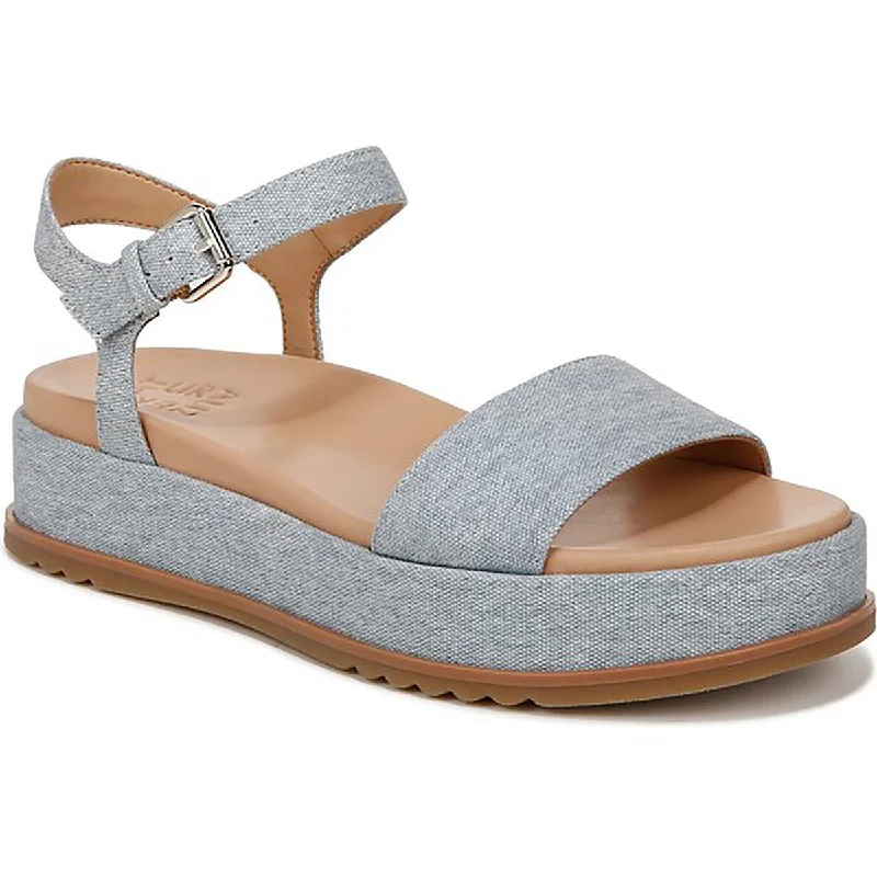 ZANE Womens Denim Round toe Flatform Sandals