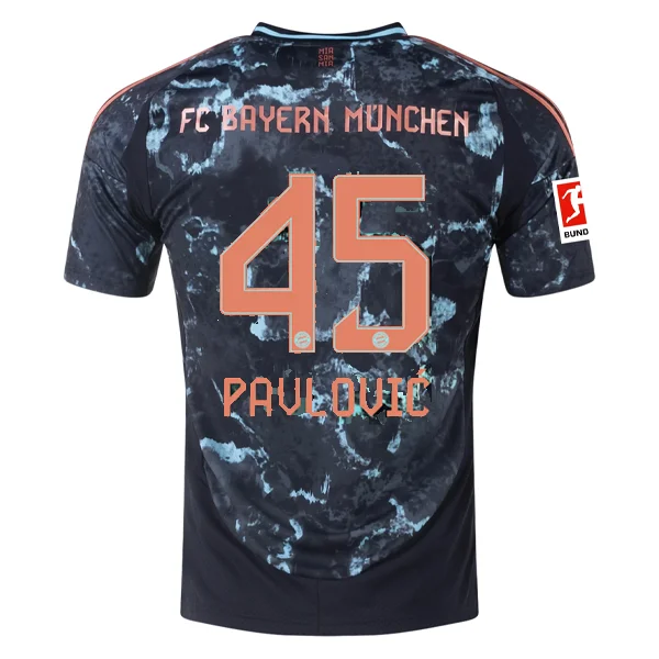 Men's Basketball Jerseys in Sleeveless Design for Enhanced Mobility on the Courtadidas Bayern Munich Aleksandar Pavlović Away Jersey w/ Bundesliga Patch 24/25 (Black/Copper/Blue) Men's Basketball Jerseys in Sleeveless Design for Enhanced Mobility on the Courtadidas Bayern Munich Aleksandar Pavlović Away Jersey w/ Bundesliga Patch 24/25 (Black/Copper/Blue)