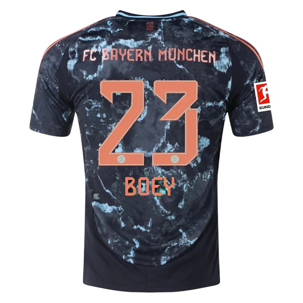 Men's Custom - Printed Baseball Jerseys with Player Names and Numbers for Personalized Styleadidas Bayern Munich Sacha Boey Away Jersey w/ Bundesliga Patch 24/25 (Black/Copper/Blue) Men's Custom - Printed Baseball Jerseys with Player Names and Numbers for Personalized Styleadidas Bayern Munich Sacha Boey Away Jersey w/ Bundesliga Patch 24/25 (Black/Copper/Blue)