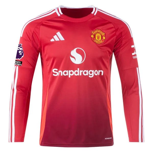 Men's Authentic Soccer Jerseys of National Teams for International Football Eventsadidas Manchester United Long Sleeve Home Jersey w/ EPL + No Room For Racism Patches24/25 (Red) Men's Authentic Soccer Jerseys of National Teams for International Football Eventsadidas Manchester United Long Sleeve Home Jersey w/ EPL + No Room For Racism Patches24/25 (Red)