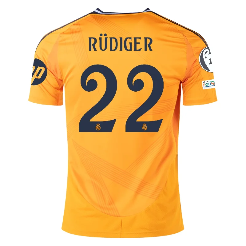 Men's Breathable Polyester Running Jerseys in Bright Neon Colors for High - Visibility Workoutsadidas Real Madrid Antonio Rudiger Away Jersey w/ Champions League Patches 24/25 (Crew Orange)