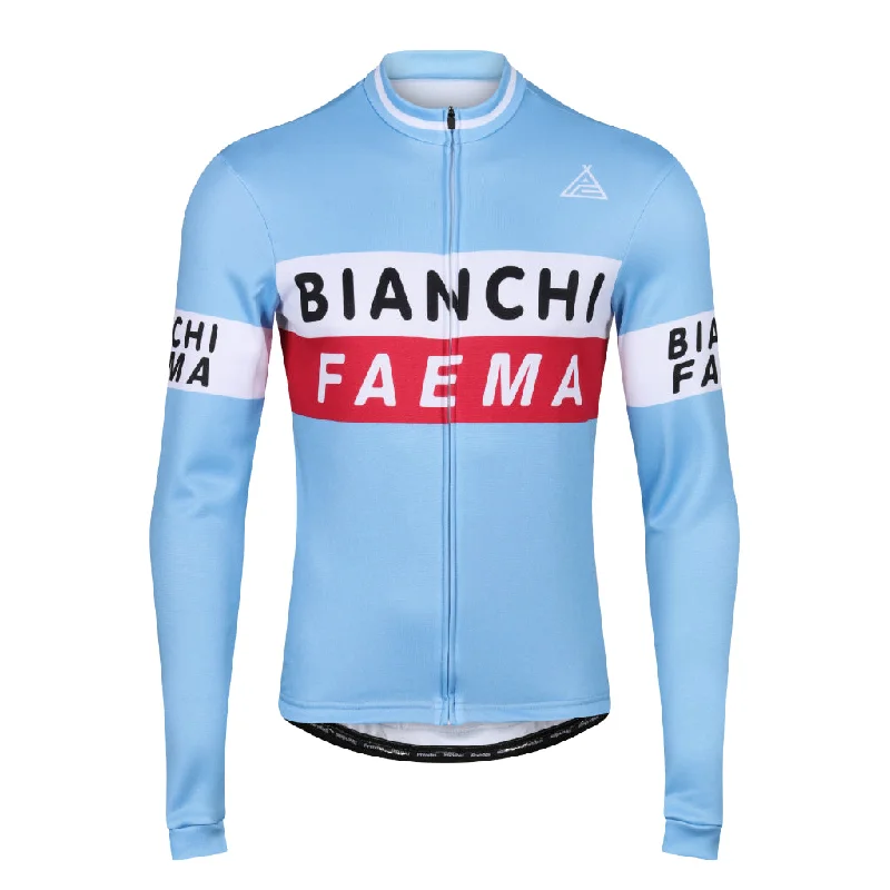 Men's Limited - Release American Football Jerseys of Rookie Stars for Early Adopters and FansBianchi Faema Retro Long Sleeve Jersey Men's Limited - Release American Football Jerseys of Rookie Stars for Early Adopters and FansBianchi Faema Retro Long Sleeve Jersey