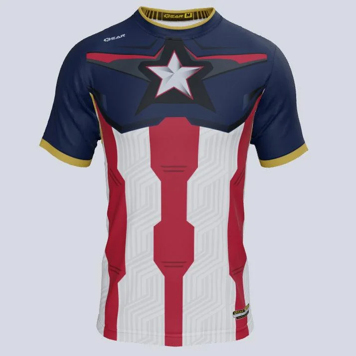 Men's Sustainable Organic Cotton Rugby Jerseys for Eco - Conscious Sports EnthusiastsCaptain Custom USA Jersey Men's Sustainable Organic Cotton Rugby Jerseys for Eco - Conscious Sports EnthusiastsCaptain Custom USA Jersey