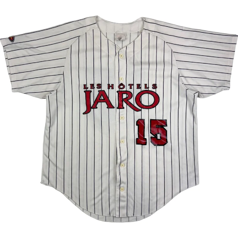 Men's Moisture - Wicking Golf Jerseys with UV Protection for Comfortable Rounds on the CourseEaston Les Hotels Jaro Baseball Jersey White Men's Moisture - Wicking Golf Jerseys with UV Protection for Comfortable Rounds on the CourseEaston Les Hotels Jaro Baseball Jersey White