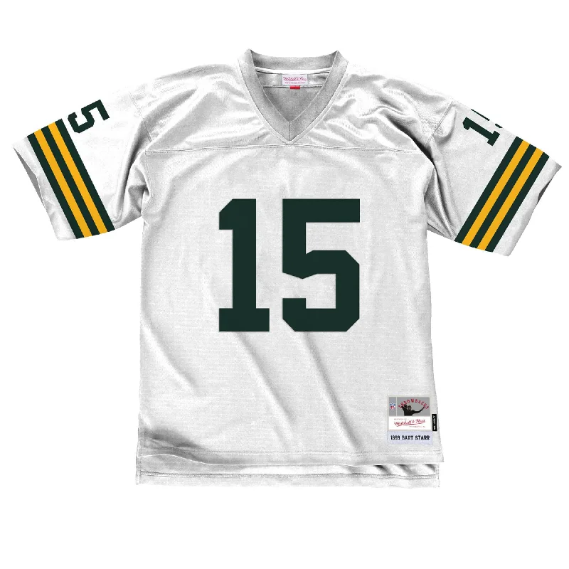 Men's Custom - Printed Baseball Jerseys with Player Names and Numbers for Personalized StyleGreen Bay Packers Bart Starr #15 1969 Replica Jersey, White Men's Custom - Printed Baseball Jerseys with Player Names and Numbers for Personalized StyleGreen Bay Packers Bart Starr #15 1969 Replica Jersey, White