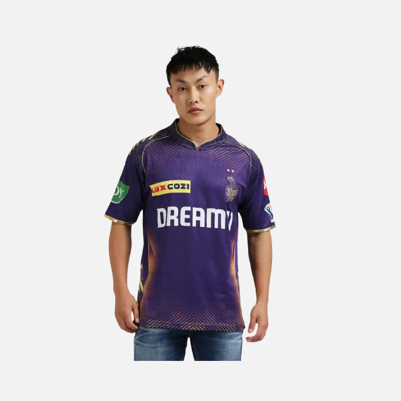 Men's Sustainable Organic Cotton Rugby Jerseys for Eco - Conscious Sports EnthusiastsKolkata Knight Riders Official Match Jersey 2024 - Plain (Half Sleeve) -Purple Men's Sustainable Organic Cotton Rugby Jerseys for Eco - Conscious Sports EnthusiastsKolkata Knight Riders Official Match Jersey 2024 - Plain (Half Sleeve) -Purple