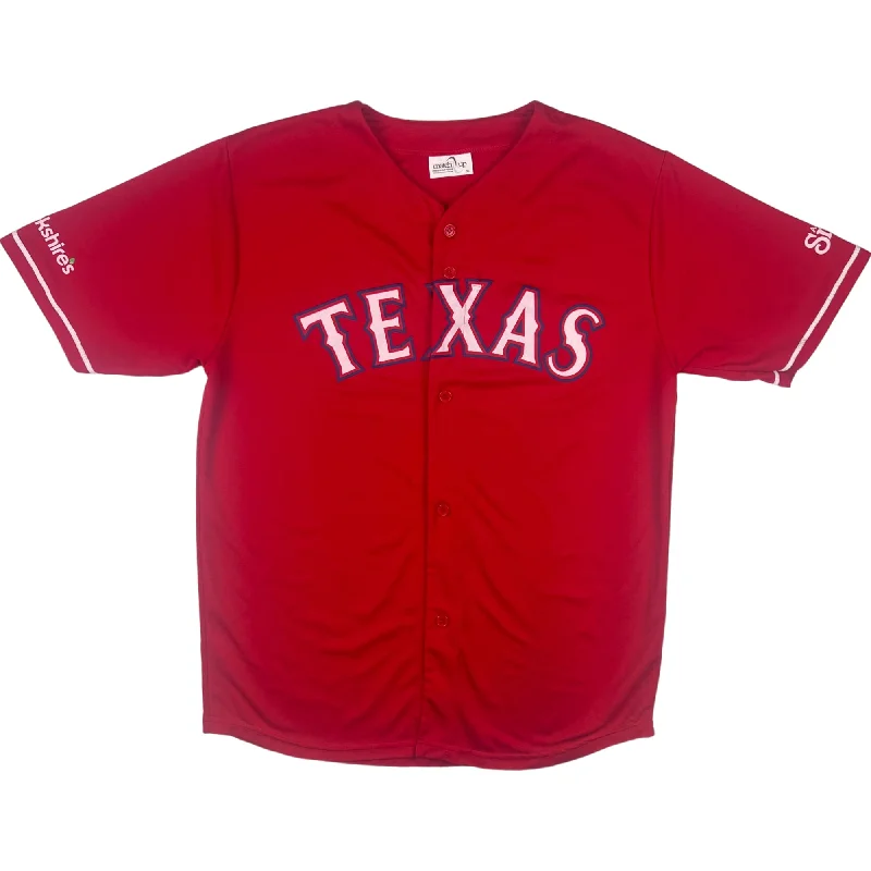 Men's Sustainable Organic Cotton Rugby Jerseys for Eco - Conscious Sports EnthusiastsMatch Up Promotions Texas Fielder 84 Red Baseball Jersey Men's Sustainable Organic Cotton Rugby Jerseys for Eco - Conscious Sports EnthusiastsMatch Up Promotions Texas Fielder 84 Red Baseball Jersey
