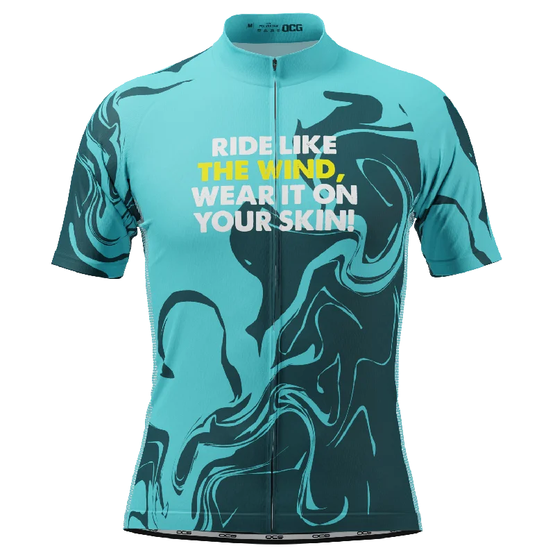 Men's Cycling Jerseys with Reflective Stripes for Safe and Stylish Rides at NightMen's Ride Like The Wind, Wear It On Your Skin! Short Sleeve Cycling Jersey