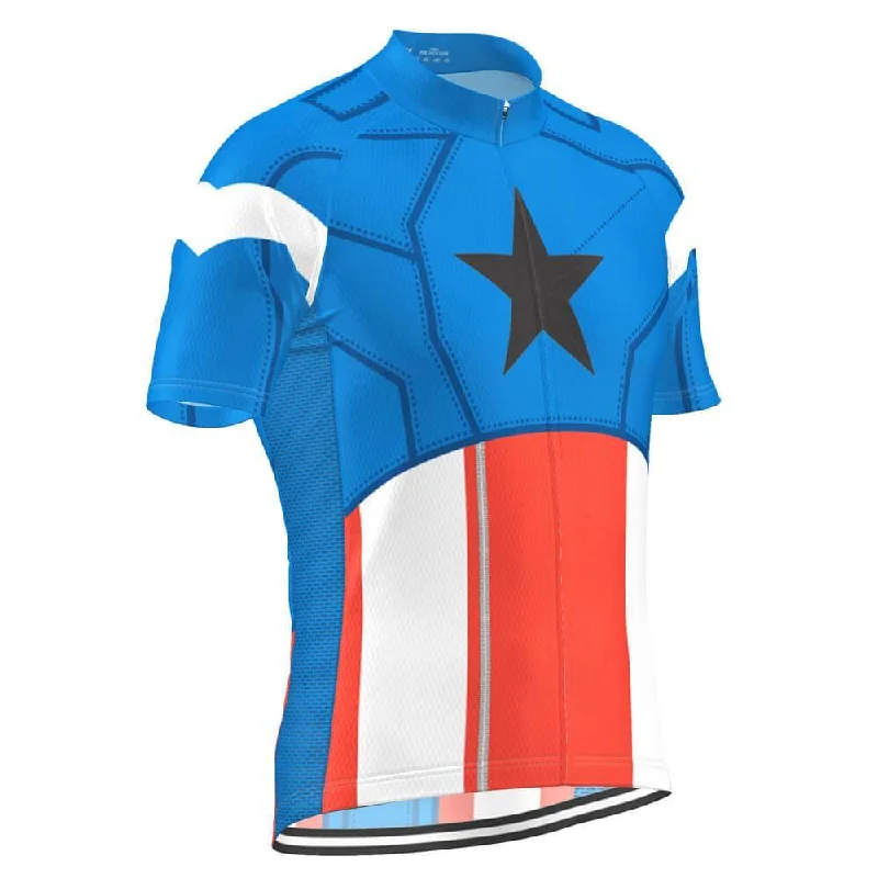 Men's Custom - Printed Baseball Jerseys with Player Names and Numbers for Personalized StyleMen's The Captain USA Flag Short Sleeve Cycling Jersey Men's Custom - Printed Baseball Jerseys with Player Names and Numbers for Personalized StyleMen's The Captain USA Flag Short Sleeve Cycling Jersey