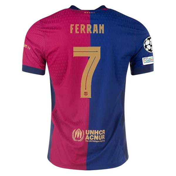 Men's Sustainable Organic Cotton Rugby Jerseys for Eco - Conscious Sports EnthusiastsNike Barcelona Authentic Ferran Torres Home Jersey w/ Champions League Patches 24/25 (Royal/Nobel Red/Club Gold)