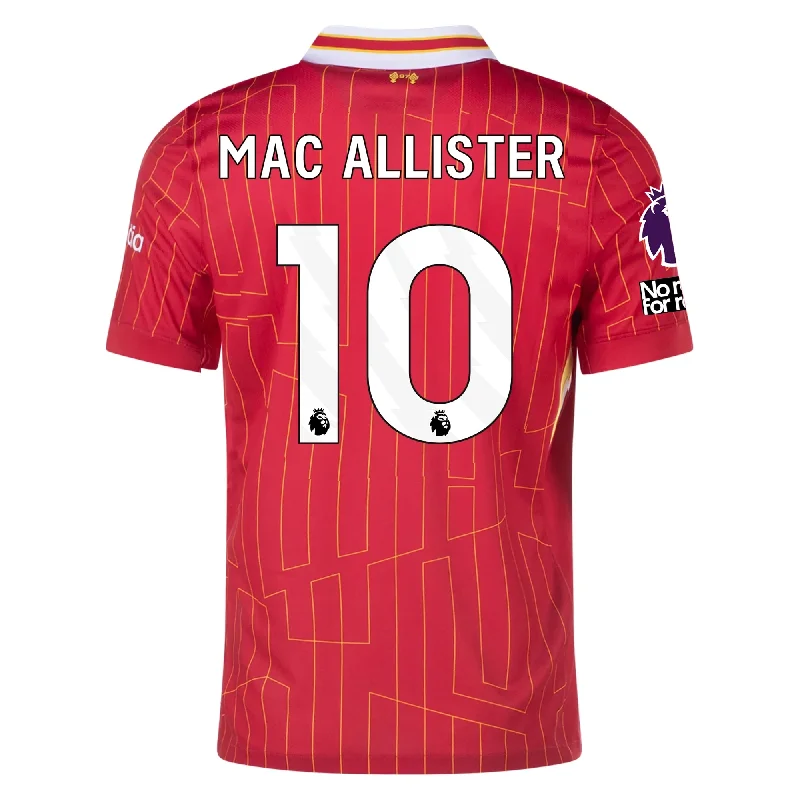 Men's Authentic Soccer Jerseys of National Teams for International Football EventsNike Liverpool Alexis Mac Allister Home Jersey w/ EPL + No Room For Racism Patches 24/25 (Gym Red/Chrome Yellow) Men's Authentic Soccer Jerseys of National Teams for International Football EventsNike Liverpool Alexis Mac Allister Home Jersey w/ EPL + No Room For Racism Patches 24/25 (Gym Red/Chrome Yellow)