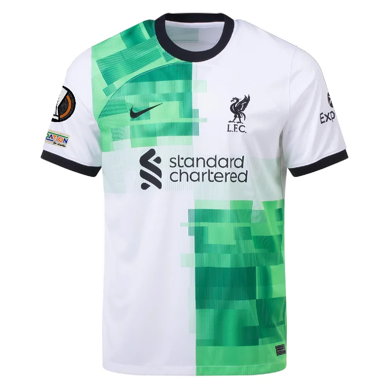 Men's Basketball Jerseys with Signature Player Logos for a Fan - Favorite LookNike Liverpool Away Jersey w/ Europa League Patches 23/24 (White/Green Spark) Men's Basketball Jerseys with Signature Player Logos for a Fan - Favorite LookNike Liverpool Away Jersey w/ Europa League Patches 23/24 (White/Green Spark)