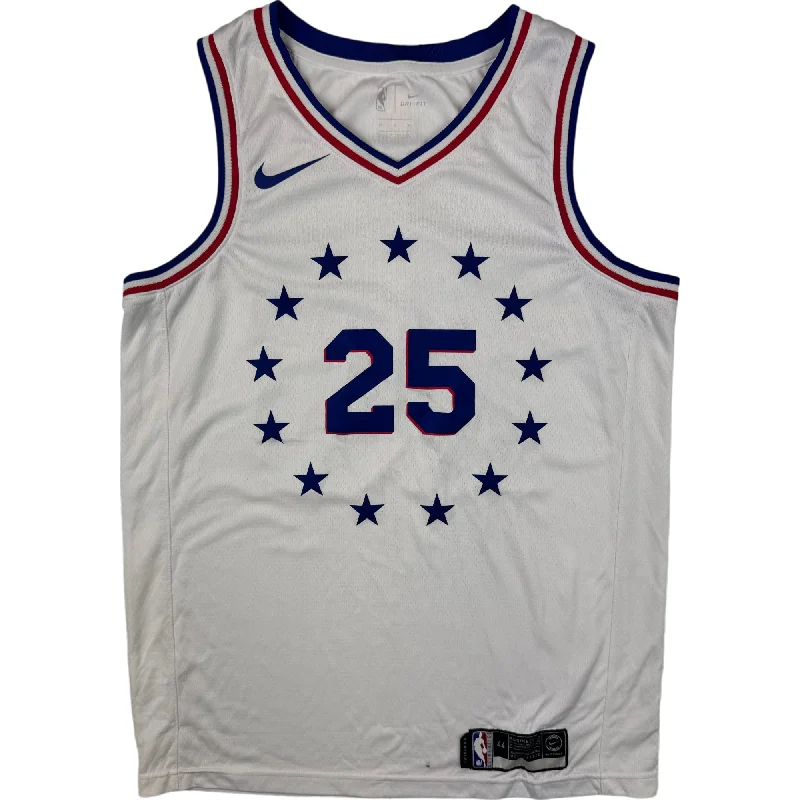 Men's Breathable Polyester Running Jerseys in Bright Neon Colors for High - Visibility WorkoutsNike NBA Philadelphia 76ers #25 Simmons Jersey White Men's Breathable Polyester Running Jerseys in Bright Neon Colors for High - Visibility WorkoutsNike NBA Philadelphia 76ers #25 Simmons Jersey White