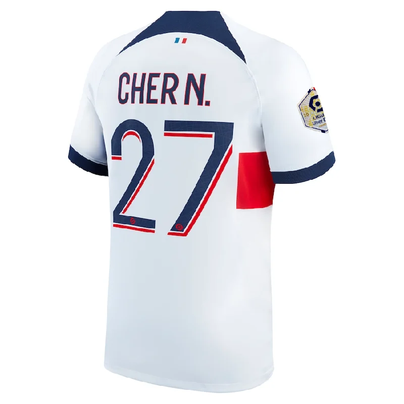 Men's Football Jerseys with Embroidered Club Badges for a Premium and Authentic AppealNike Paris Saint-Germain Cher Ndour Away Jersey w/ Ligue 1 Patch 23/24 (White/Midnight Navy) Men's Football Jerseys with Embroidered Club Badges for a Premium and Authentic AppealNike Paris Saint-Germain Cher Ndour Away Jersey w/ Ligue 1 Patch 23/24 (White/Midnight Navy)