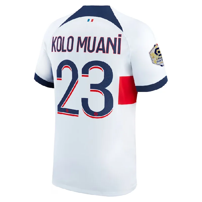 Men's Sustainable Organic Cotton Rugby Jerseys for Eco - Conscious Sports EnthusiastsNike Paris Saint-Germain Kolo Muani Away Jersey w/ Ligue 1 Patch 23/24 (White/Midnight Navy) Men's Sustainable Organic Cotton Rugby Jerseys for Eco - Conscious Sports EnthusiastsNike Paris Saint-Germain Kolo Muani Away Jersey w/ Ligue 1 Patch 23/24 (White/Midnight Navy)